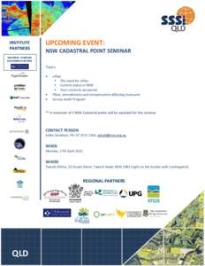 INSTITUTE PARTNERS UPCOMING EVENT: NSW CADASTRAL POINT SEMINAR