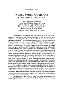 121  Journal of The Siam Society WORLD SUPER POWER AND REGIONAL CONFLICTS