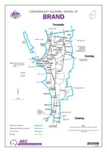 COMMONWEALTH ELECTORAL DIVISION OF WA BRAND Fremantle Kwinana LGA