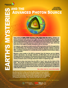 EARTH’S MYSTERIES  AND THE www.anl.gov www.aps.anl.gov