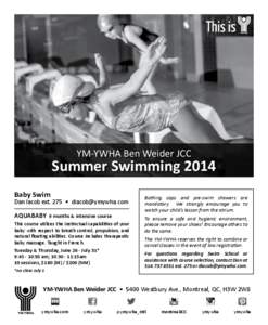 YM-YWHA Ben Weider JCC  Summer Swimming 2014 Baby Swim  Dan Iacob ext. 275 • [removed]
