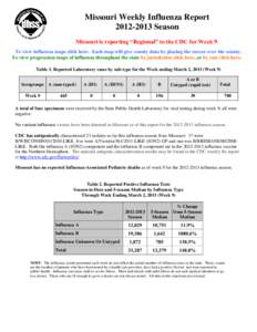 Missouri Weekly Influenza Report