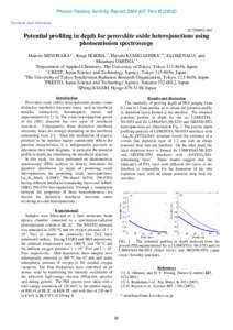 Photon Factory Activity Report 2009 #27 Part BSurface and Interface 2C/2008S2-003  Potential profiling in depth for perovskite oxide heterojunctions using