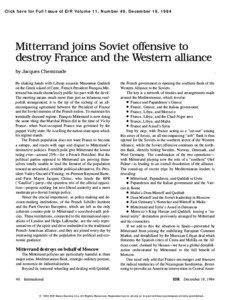 Click here for Full Issue of EIR Volume 11, Number 49, December 18, 1984  Mitterrand joins Soviet offensive to
