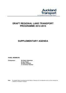 DRAFT REGIONAL LAND TRANSPORT PROGRAMME[removed]