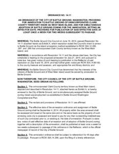 City of Battle Ground Ordinance 14-11