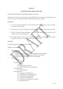 AB 2016 [•] GENERAL LOCAL ORDINANCE SABA THE ISLAND COUNCIL OF THE PUBLIC ENTITY OF SABA, Having read the proposal of the Executive Council dated [•] 2016, and taking into consideration articles 136, 149, 153, and 17