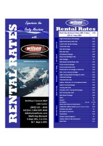 Rocky Mountains  Rental Rates
