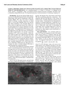 Natural resources / Chemistry / Anorthite / Plagioclase / Moon / Anorthosite / Infrared / Tectosilicates / Feldspar / Crystallography