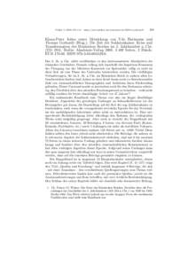 Plekos 11,2009,109–112 – http://www.plekos.uni-muenchen.de/2009/r-johne.pdf  109 Klaus-Peter Johne unter Mitwirkung von Udo Hartmann und Thomas Gerhardt (Hrsg.): Die Zeit der Soldatenkaiser. Krise und