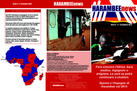 HARAMBEEnews  Anno 3 - n. 1 dicembre 2012 Harambee Africa International Onlus