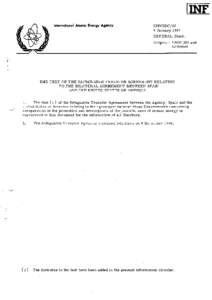 INFCIRC/92 - The Text of the Safeguards Transfer Agreement Relating to the Bilateral Agreement Between Spain and the United States of America