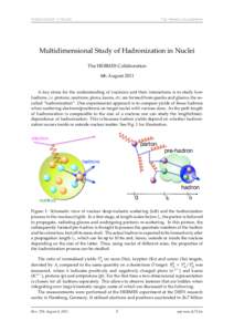 Hadronization in Nuclei  T H  Multidimensional Study of Hadronization in Nuclei The HERMES Collaboration