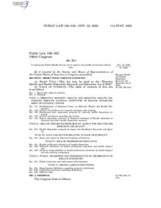 PUBLIC LAW 106–525—NOV. 22, [removed]STAT[removed]Public Law 106–525 106th Congress