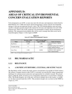 Environment of the United States / Federal Land Policy and Management Act / United States / Jawbone-Butterbredt Area of Critical Environmental Concern / Conservation in the United States / United States Department of the Interior / Area of Critical Environmental Concern