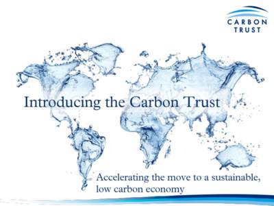 The Carbon Trust We are the independent, expert partner of organisations around the world, helping them build sustainability into their business-as-usual decision making, processes and operations to make more efficient 