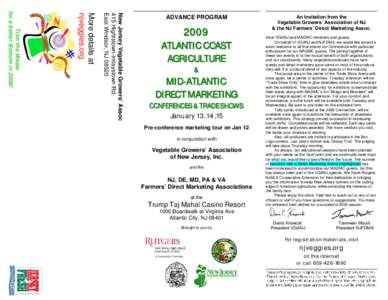 New Jersey Vegetable Growers’ Assoc 415 Hightstown-Imlaystown Rd. East Windsor, NJ[removed]More details at njveggies.org