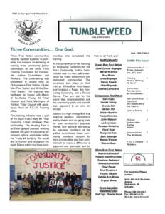 FSIN Justice-Quarterly Newsletter  TUMBLEWEED June 2004 Edition  Three Communities... One Goal.