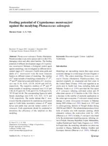 Phytoparasitica DOI[removed]s12600[removed]Feeding potential of Cryptolaemus montrouzieri against the mealybug Phenacoccus solenopsis Harmeet Kaur & J. S. Virk