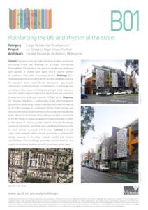 B01  Reinforcing the life and rhythm of the street Large Residential Development La Terrazza, Elgin Street, Carlton Fender Katsalidis Architects, Melbourne