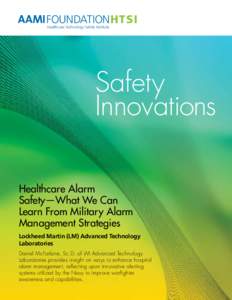 FOUNDATIONHTSI Healthcare Technology Safety Institute Safety Innovations Healthcare Alarm