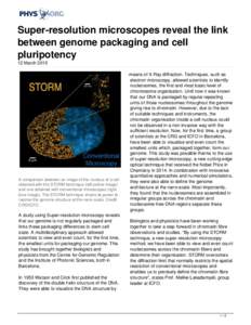 Super-resolution microscopes reveal the link between genome packaging and cell pluripotency