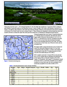 Idaho State Department of Agriculture Pesticide Fact Sheet Selected Tributaries to the Clearwater River , South Fork Clearwater River, and the Salmon River 2012