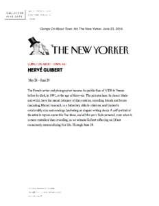 Goings On About Town: Art, The New Yorker, June 23, 2014.   