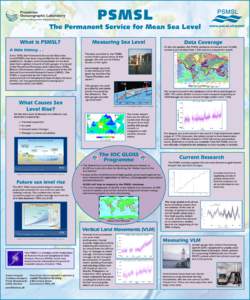 PSMSL The Permanent Service for Mean Sea Level What is PSMSL? Measuring Sea Level The data provided to the PSMSL