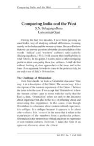 Western philosophy / Religion / Orientalism / Buddhism / Culture of India / Hinduism / Literature / Rethinking Religion in India / Culture / Anthropology / S. N. Balagangadhara