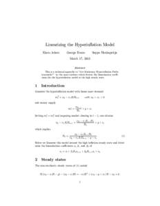 Linearizing the Hyperinflation Model Klaus Adam George Evans  Seppo Honkapohja