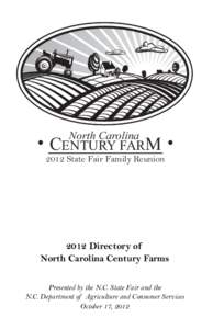 North Carolina  CENTURY FARM 2012 State Fair Family Reunion