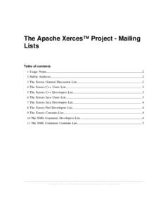 The Apache Xerces™ Project - Mailing Lists