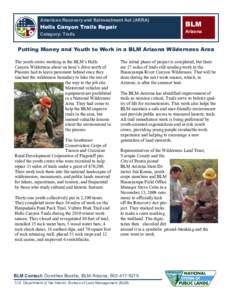 American Recovery and Reinvestment Act (ARRA)  Hells Canyon Trails Repair BLM Arizona