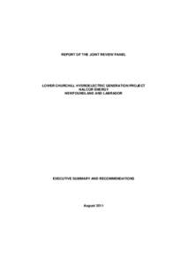 REPORT OF THE JOINT REVIEW PANEL  LOWER CHURCHILL HYDROELECTRIC GENERATION PROJECT NALCOR ENERGY NEWFOUNDLAND AND LABRADOR