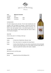 WINE  Millbrook Vermentino VINTAGE