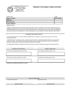Office of the Arizona State Treasurer 1700 West Washington Phoenix, Arizona[removed][removed]7176 Fax
