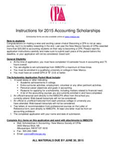Application for NMSCPA Scholarships