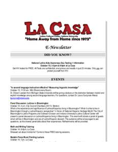 lacasafriends La Casa Latino Cultural Center ENewsletter  October[removed]
