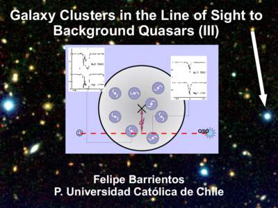 Galaxy Clusters in the Line of Sight to Background Quasars (III) × d