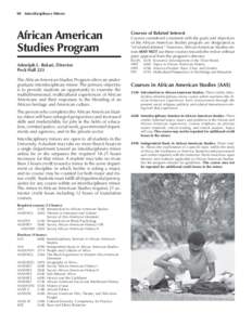 90  Interdisciplinary Minors African American Studies Program