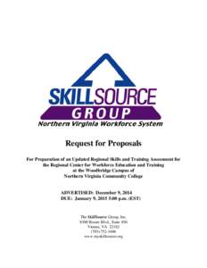 Request for Proposals For Preparation of an Updated Regional Skills and Training Assessment for the Regional Center for Workforce Education and Training at the Woodbridge Campus of Northern Virginia Community College