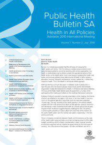 Public Health Bulletin SA Health in All Policies