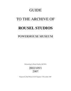 GUIDE TO THE ARCHIVE OF ROUSEL STUDIOS POWERHOUSE MUSEUM  Pub painting by Rousel Studios[removed])