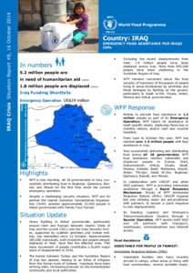 IRAQ Crisis Situation Report #8, 16 October[removed]Country: IRAQ EMERGENCY FOOD ASSISTANCE FOR IRAQI IDPs WFP/Mohammed Albahbahani