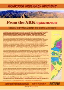 Arkaroola /  South Australia / South Australia / Reg Sprigg / Douglas Mawson / Ediacaran / Biodiversity / Mount Gee / The Arkaroo / Flinders Ranges / Geography of South Australia / States and territories of Australia