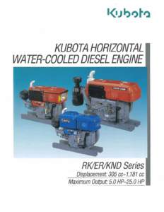 KUBOTA HORIZONTAL  WATER-COOLED DIESEL ENGINE RKIERIKND Series