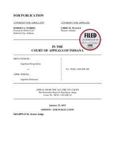 FOR PUBLICATION ATTORNEY FOR APPELLANT: ATTORNEY FOR APPELLEE:  ROBERT G. FORBES