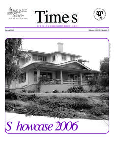 Times WWW.SANDIEGOHISTORY.ORG Spring[removed]Volume XXXXIII, Number 2