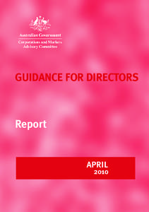 GUIDANCE FOR DIRECTORS  Report APRIL  2010